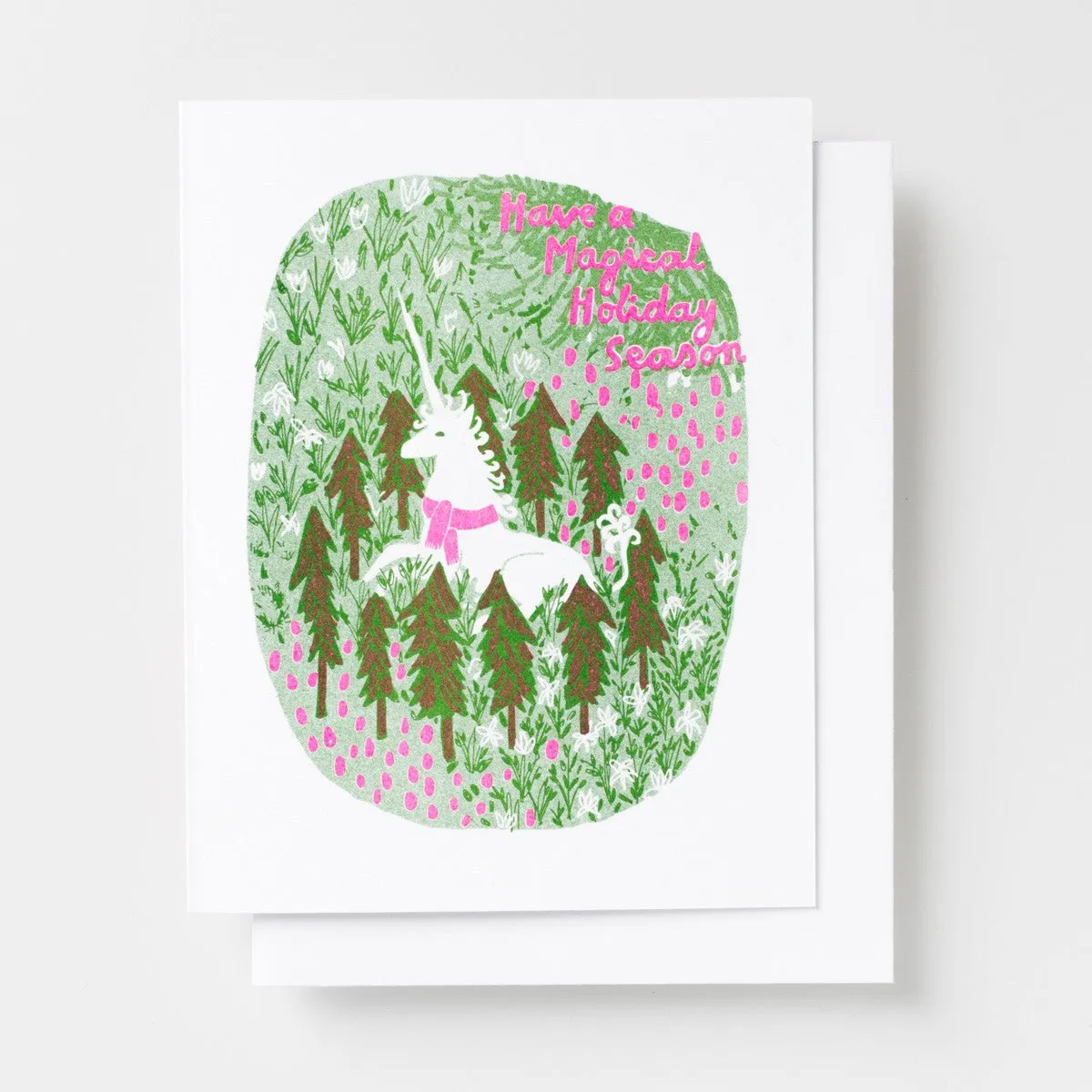 Magical Holiday Unicorn - Risograph Card Set