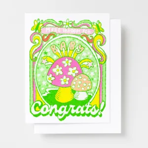 Make Shroom for Baby Congrats Risograph Card
