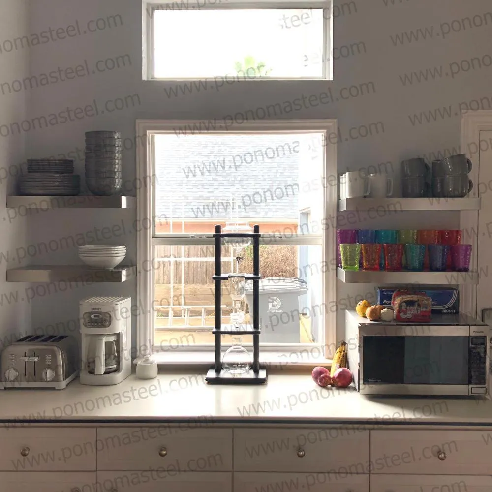 Metal shelves 53"- 62" (cm. 135 - 157,5) made-to-order floating shelves Ponoma®