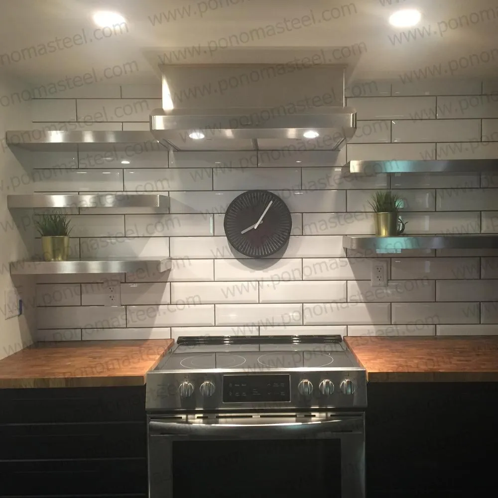 Metal shelves 53"- 62" (cm. 135 - 157,5) made-to-order floating shelves Ponoma®