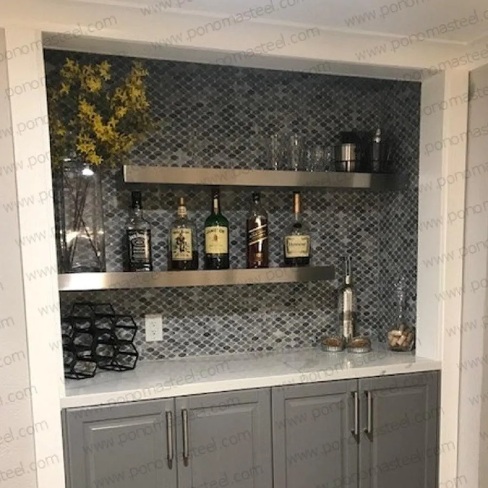 Metal shelves 53"- 62" (cm. 135 - 157,5) made-to-order floating shelves Ponoma®