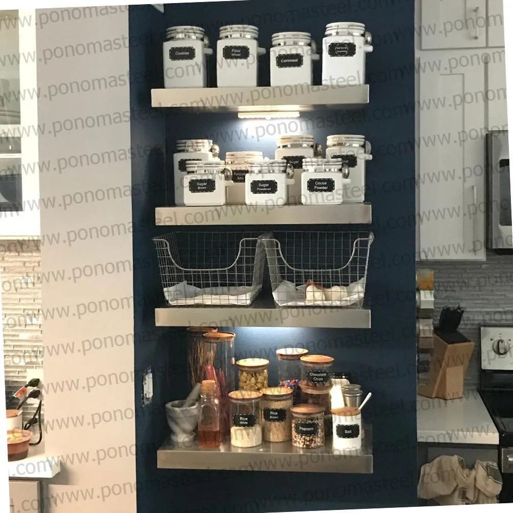 Metal shelves 53"- 62" (cm. 135 - 157,5) made-to-order floating shelves Ponoma®