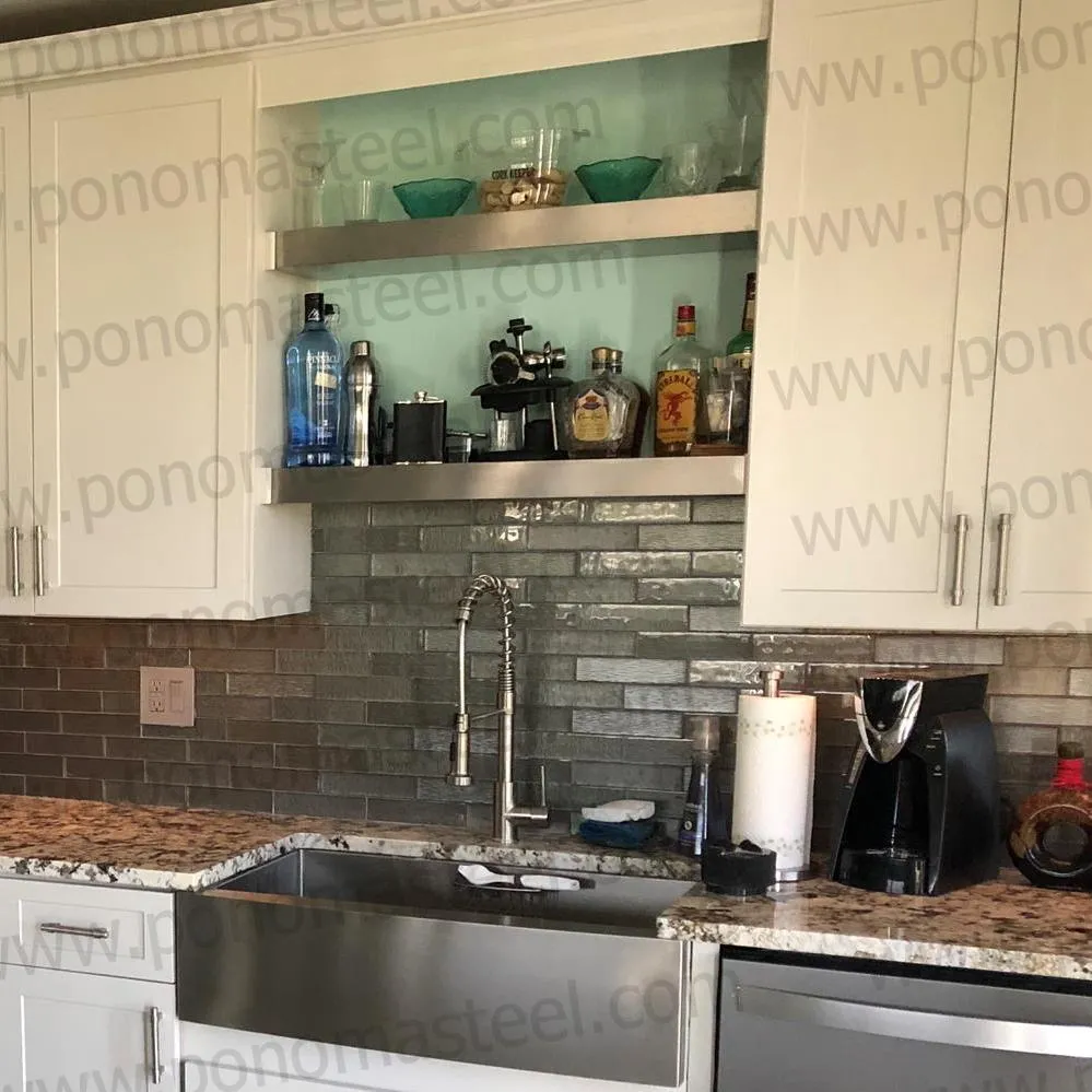 Metal shelves 53"- 62" (cm. 135 - 157,5) made-to-order floating shelves Ponoma®