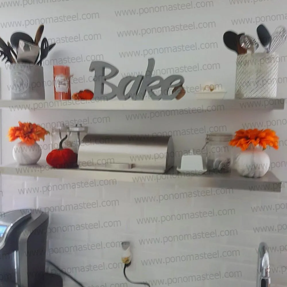 Metal shelves 53"- 62" (cm. 135 - 157,5) made-to-order floating shelves Ponoma®