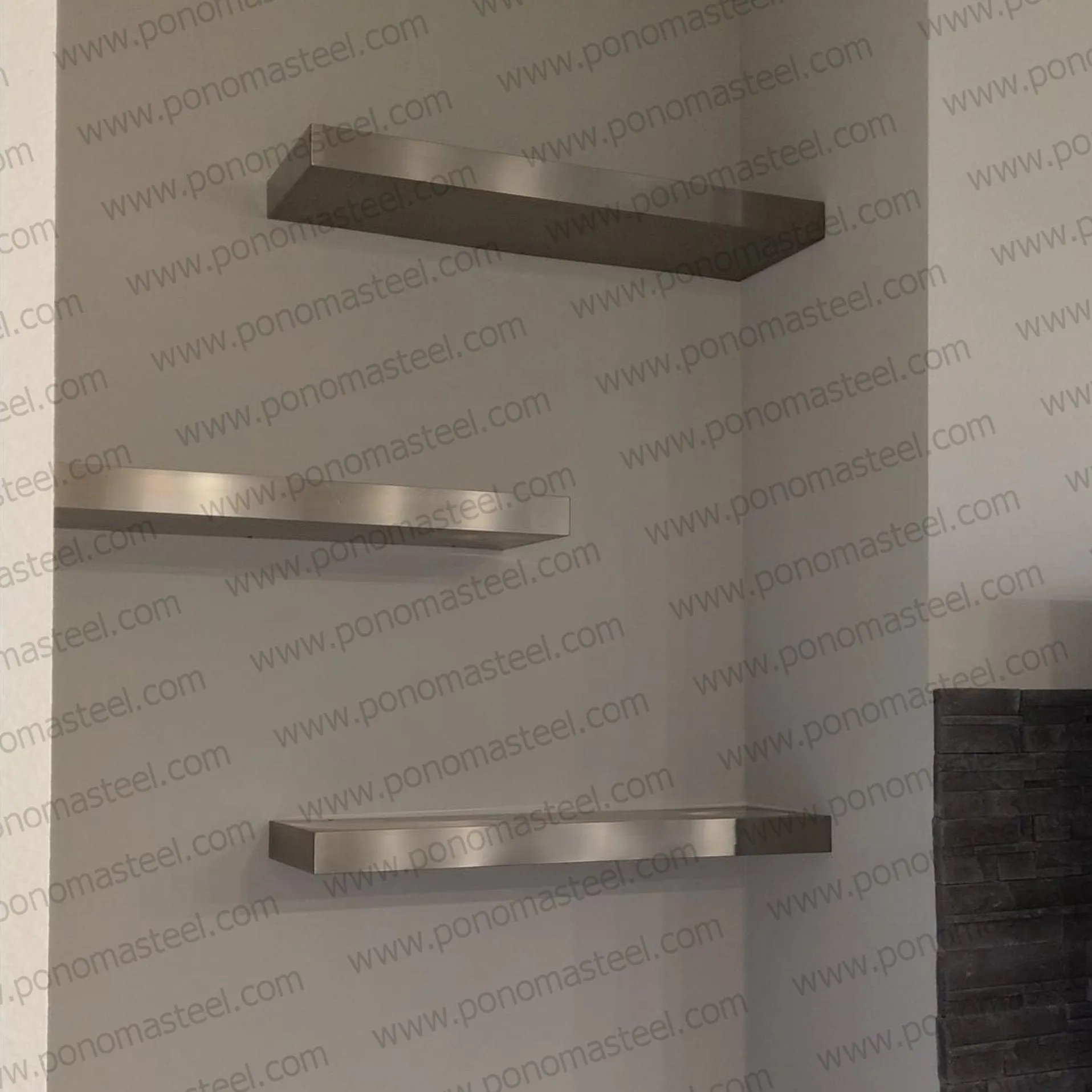 Metal shelves 53"- 62" (cm. 135 - 157,5) made-to-order floating shelves Ponoma®