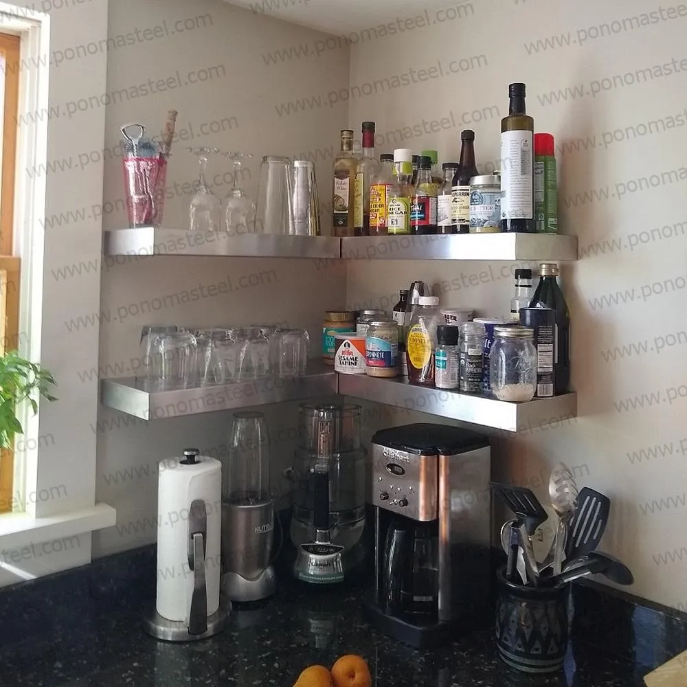 Metal shelves 53"- 62" (cm. 135 - 157,5) made-to-order floating shelves Ponoma®
