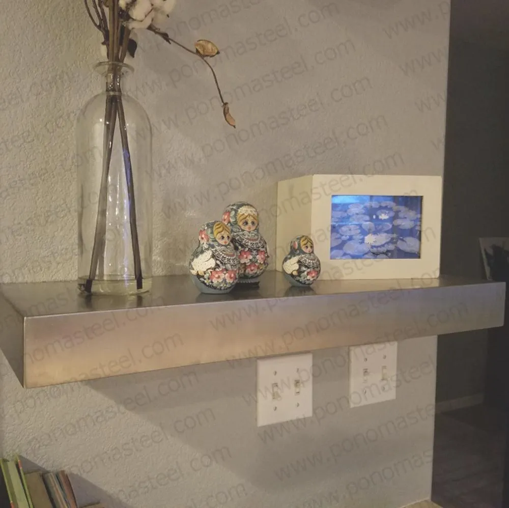 Metal shelves 77"- 82" (cm. 185.4- 208.3) made-to-order floating shelves Ponoma®
