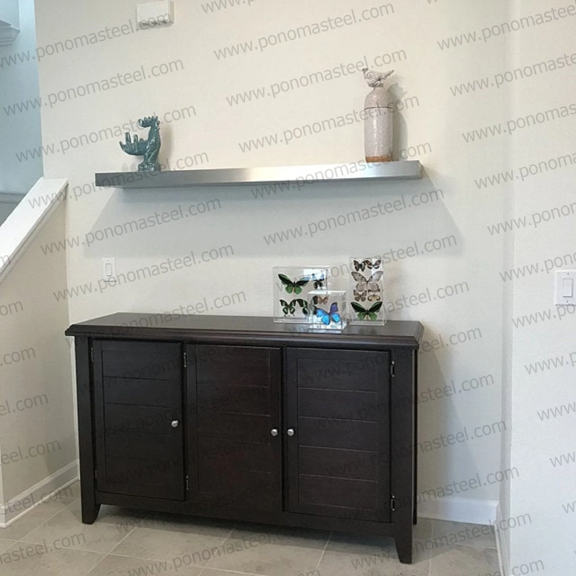 Metal shelves 77"- 82" (cm. 185.4- 208.3) made-to-order floating shelves Ponoma®
