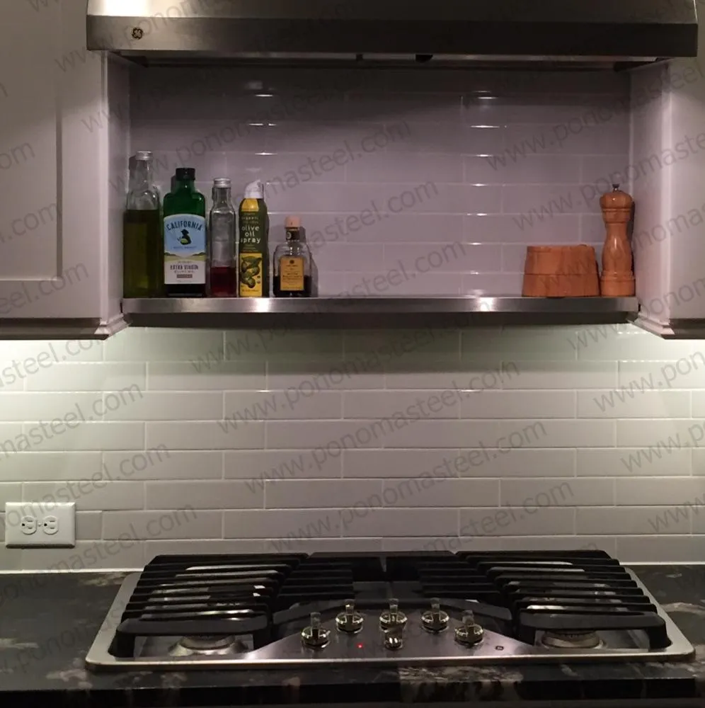 Metal shelves 77"- 82" (cm. 185.4- 208.3) made-to-order floating shelves Ponoma®