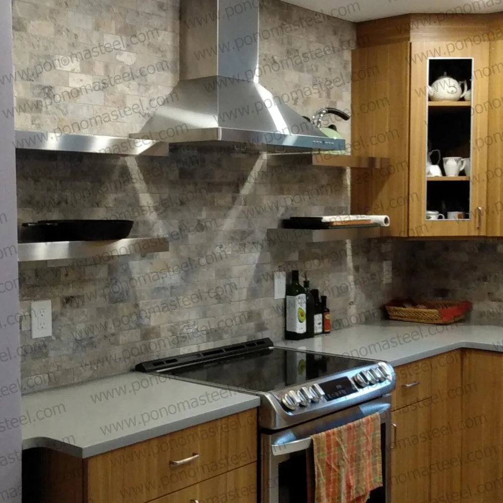Metal shelves 77"- 82" (cm. 185.4- 208.3) made-to-order floating shelves Ponoma®
