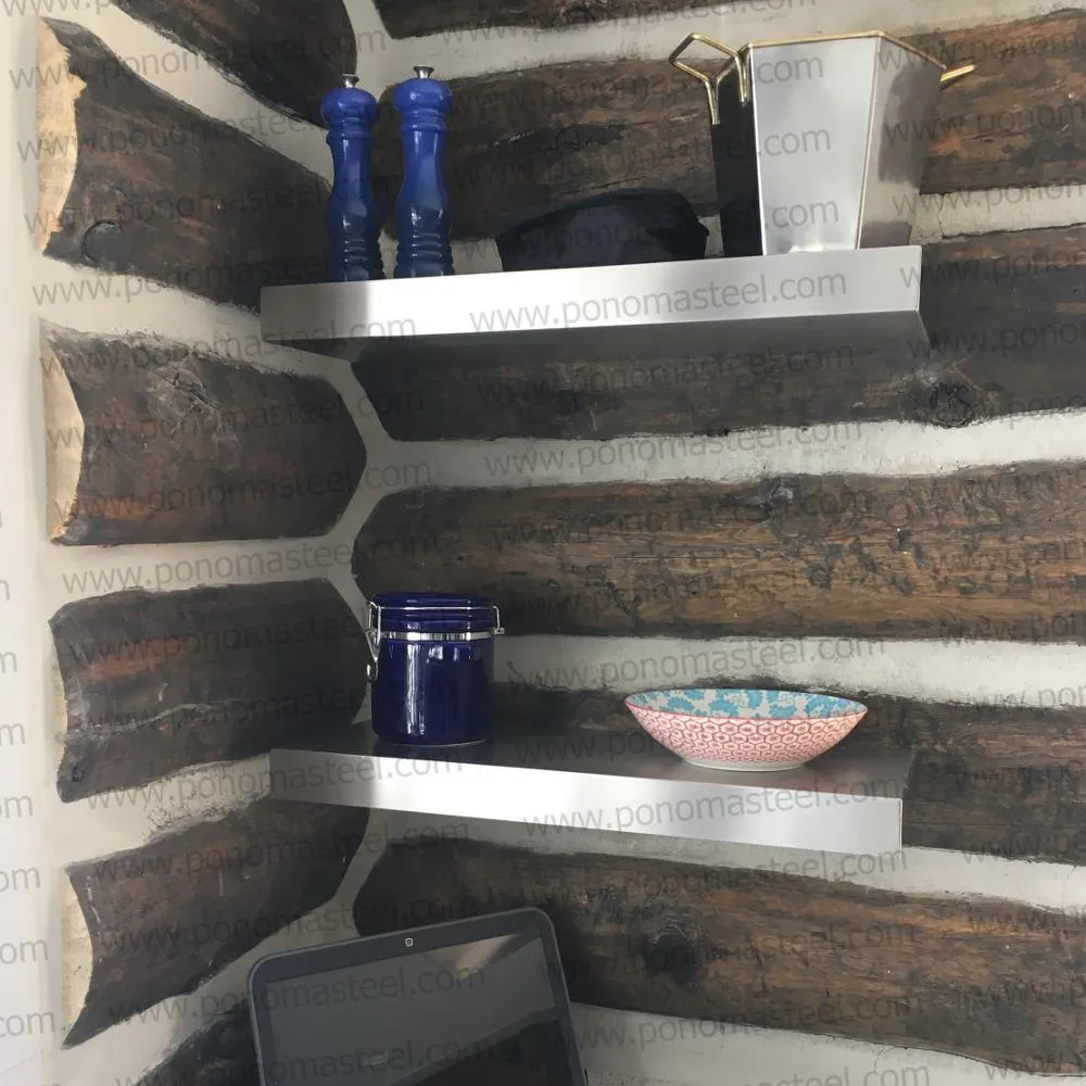 Metal shelves 77"- 82" (cm. 185.4- 208.3) made-to-order floating shelves Ponoma®