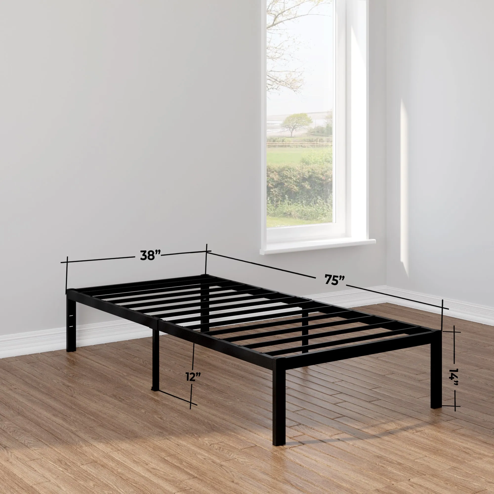 Minimalist Bed Frame - Black