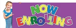 Now Enrolling (Girl) Vinyl Banner Sign