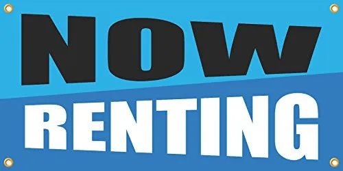 Now Renting 2ftx4ft Vinyl Retail Banner Sign