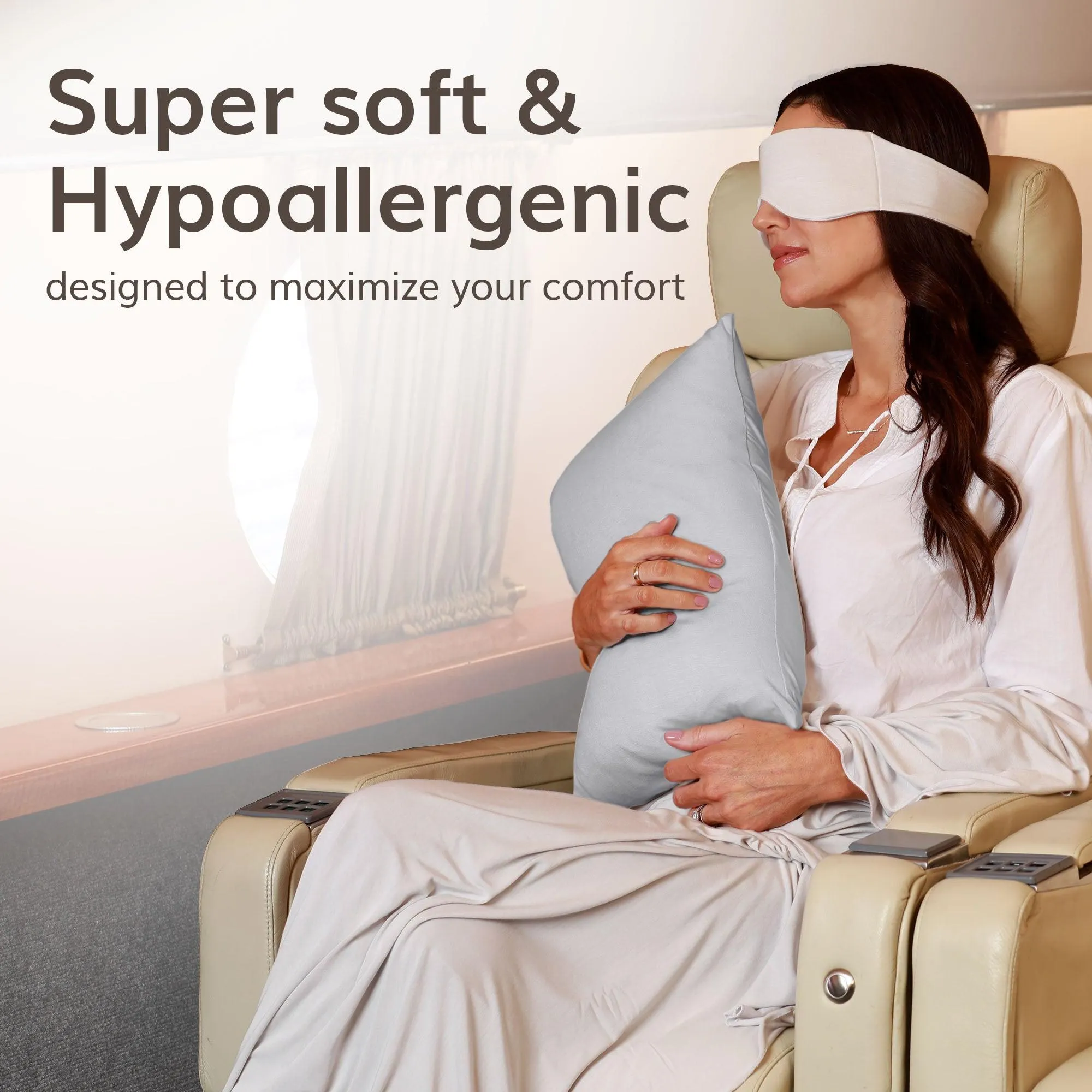 Odyssey Replacement Travel Pillow Cases in Silver Gray (2PK)