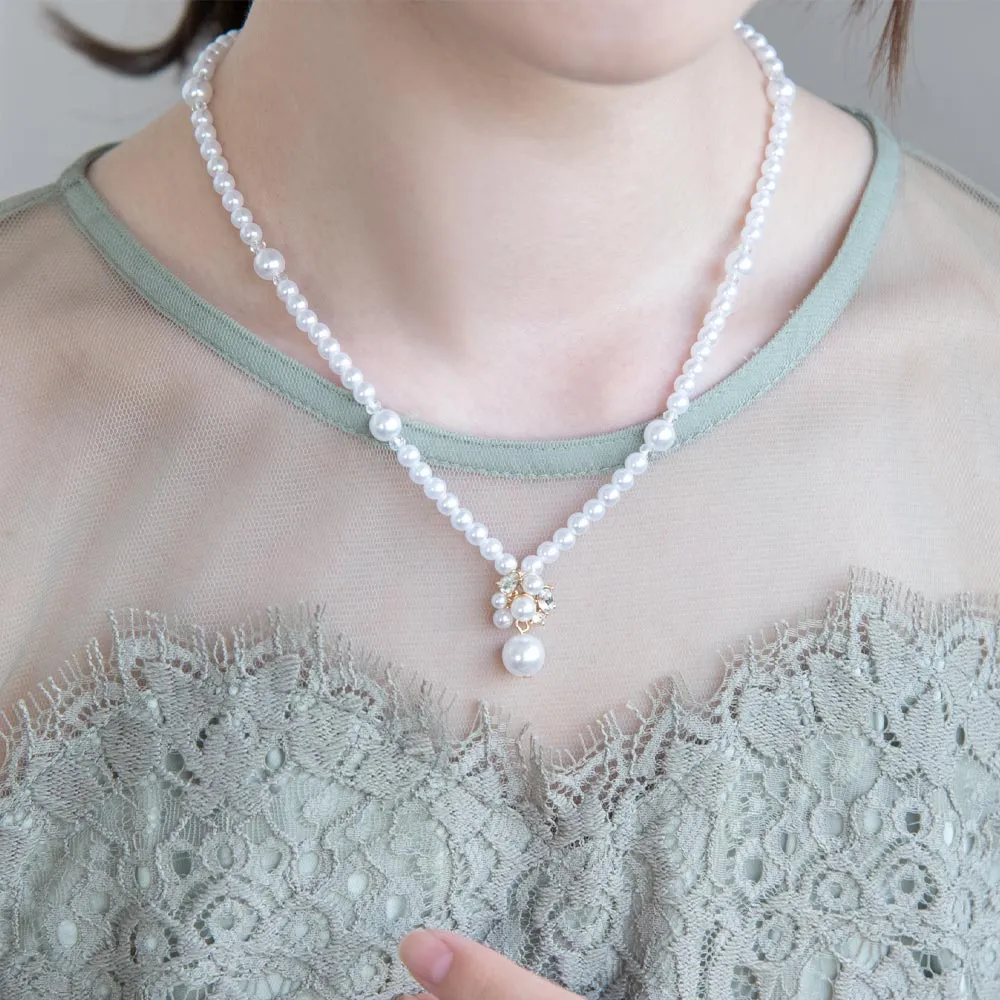 Ornate Cluster Pearl Necklace