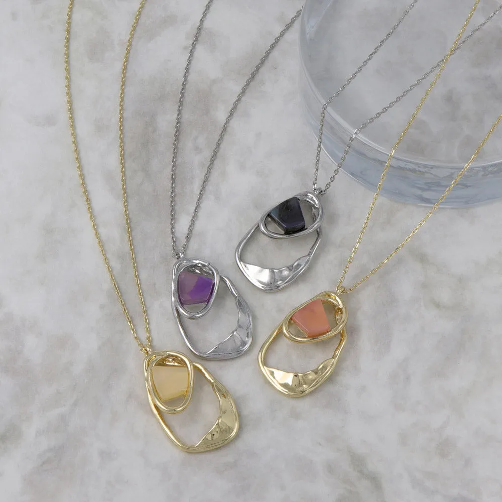 Oval Mixed Pendant Necklace