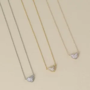 Pave Heart Pendant Necklace