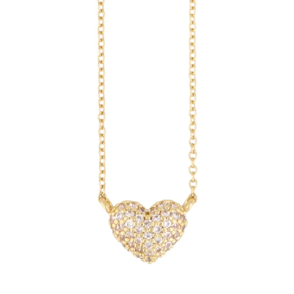 Pave Heart Pendant Necklace