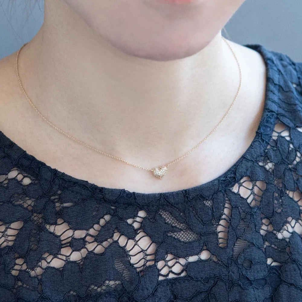 Pave Heart Pendant Necklace