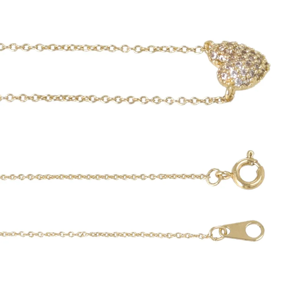 Pave Heart Pendant Necklace