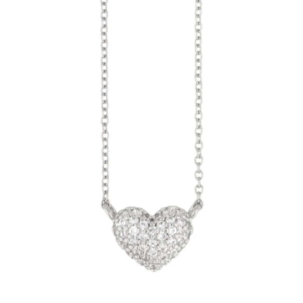 Pave Heart Pendant Necklace