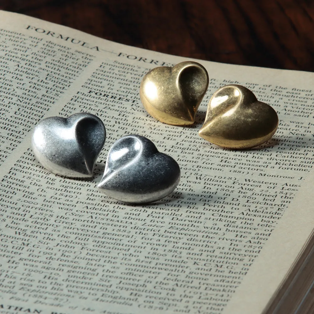 Puffy Heart Stud Earrings