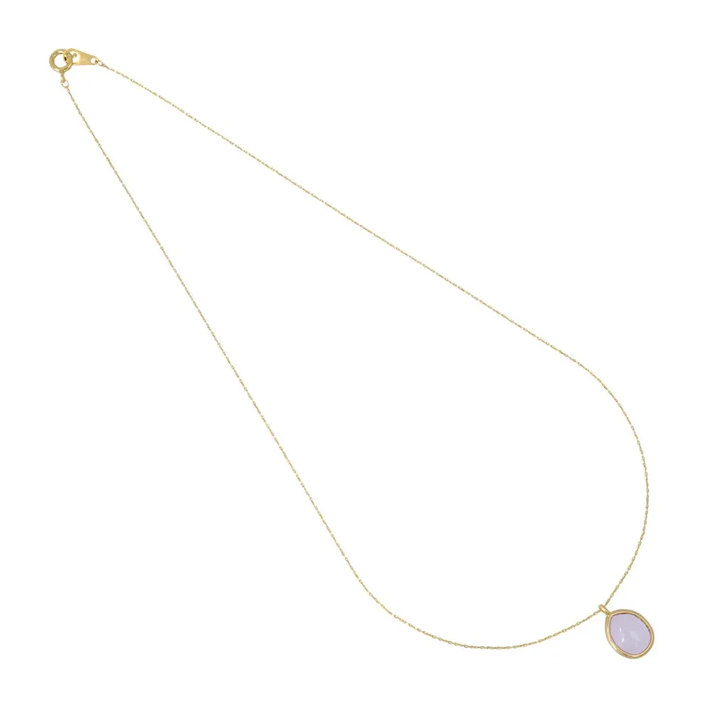 Purple Oval Glass Jewel Necklace