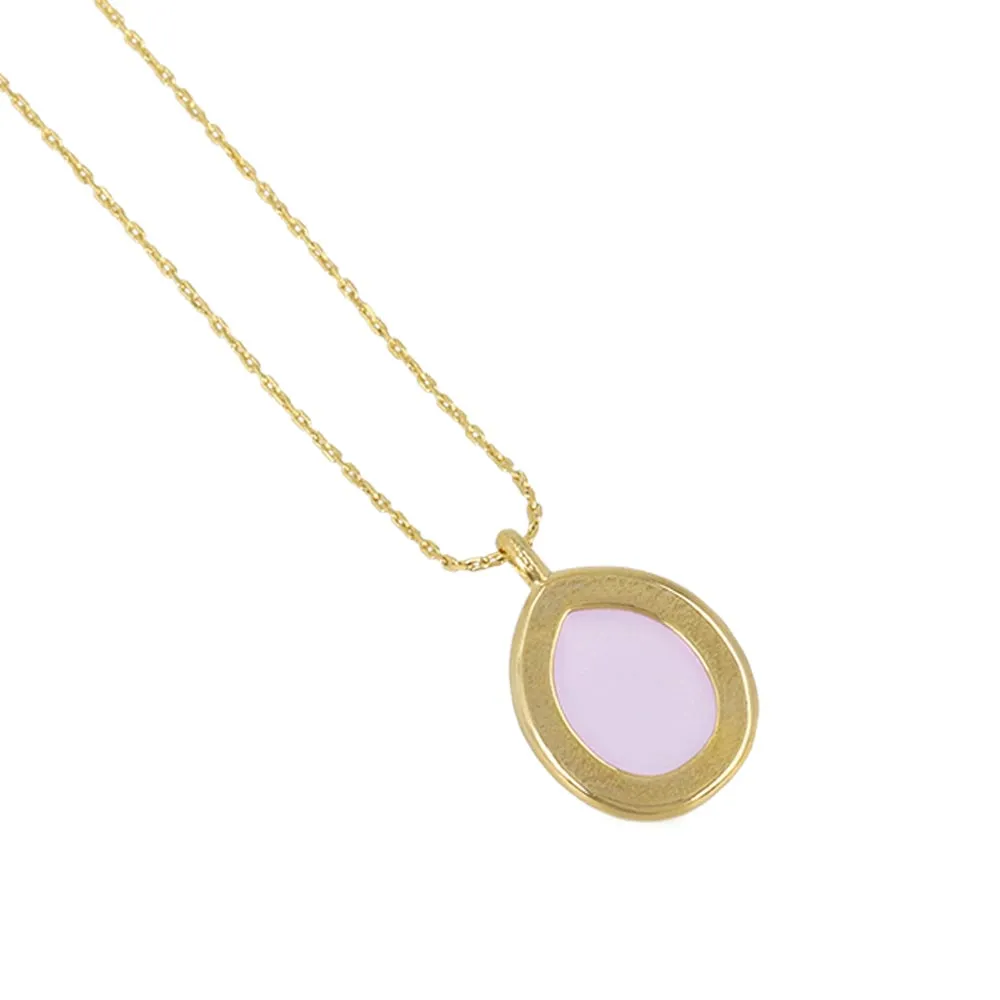 Purple Oval Glass Jewel Necklace