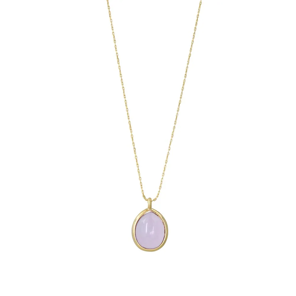 Purple Oval Glass Jewel Necklace