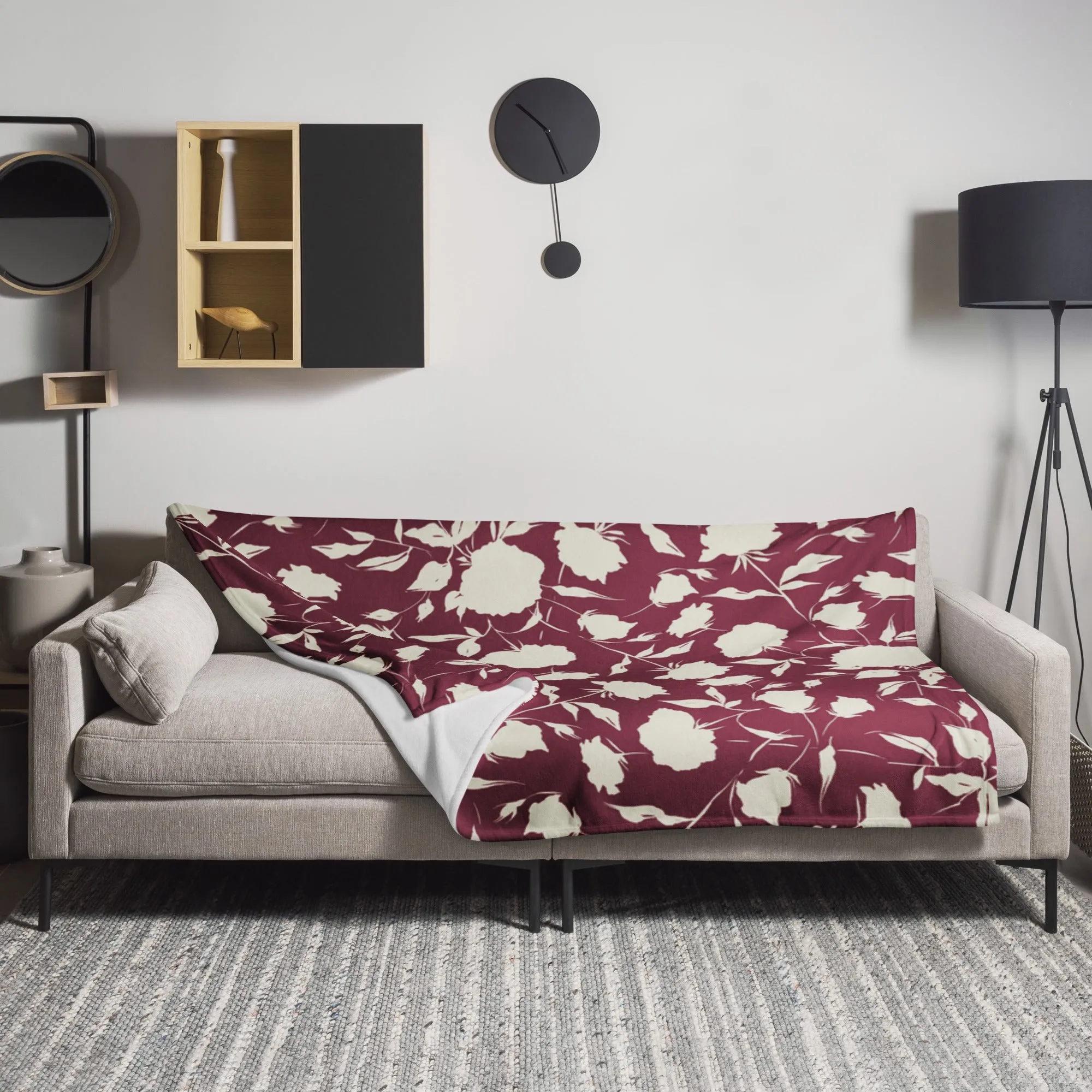 Rose Abstract Throw Blanket