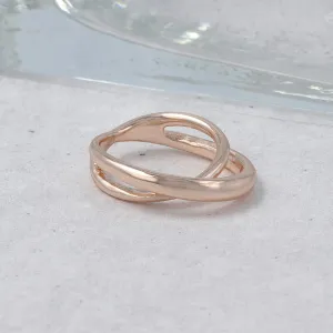 Rose Silver Cross Ring