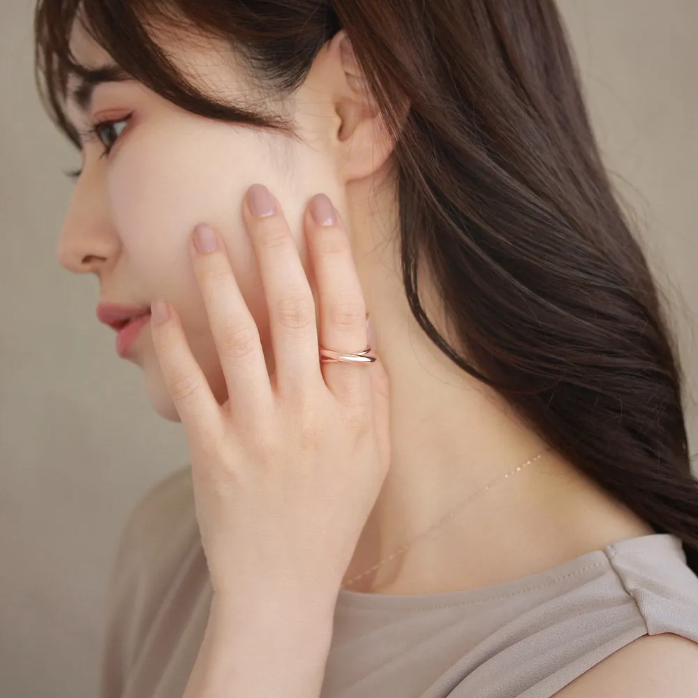 Rose Silver Cross Ring