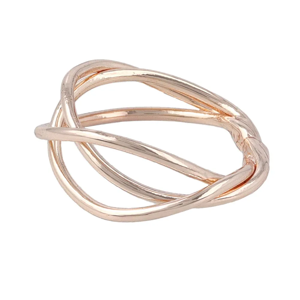 Rose Silver Multi Strand Ring