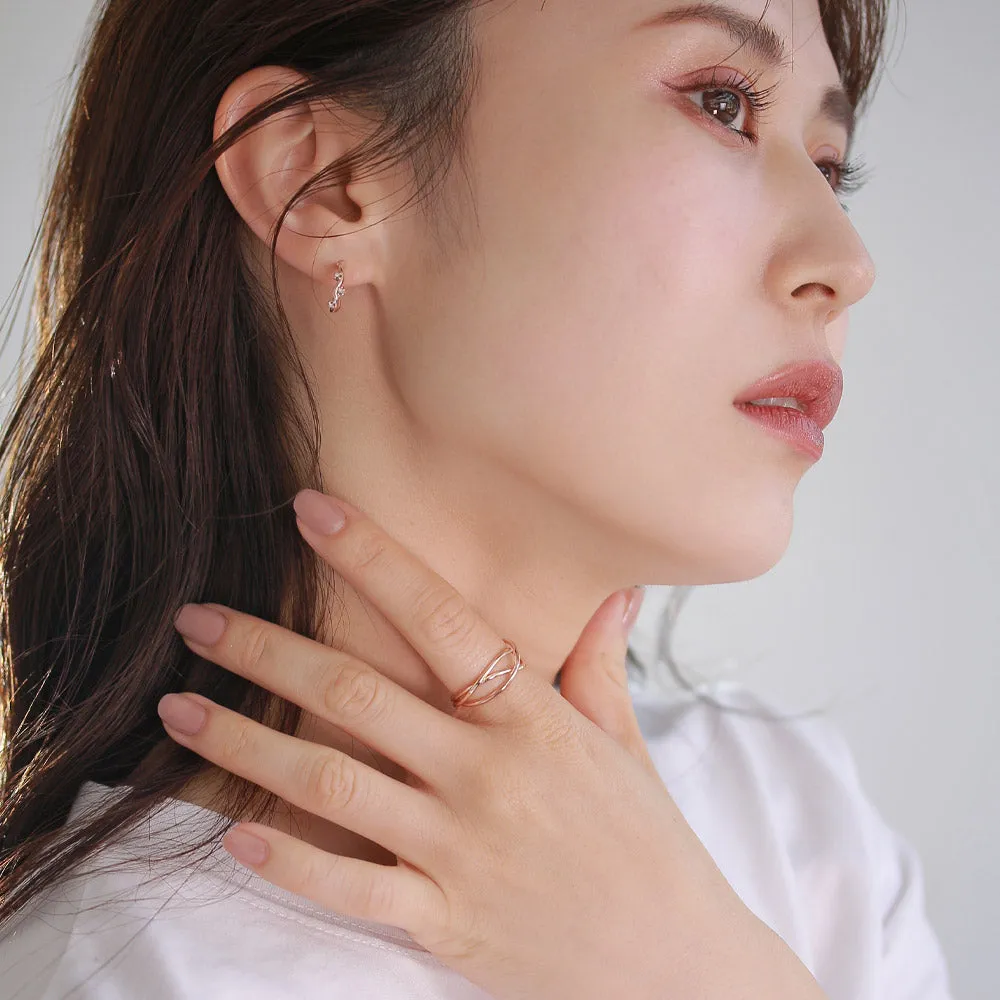 Rose Silver Multi Strand Ring