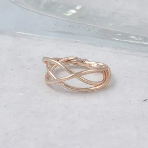 Rose Silver Multi Strand Ring