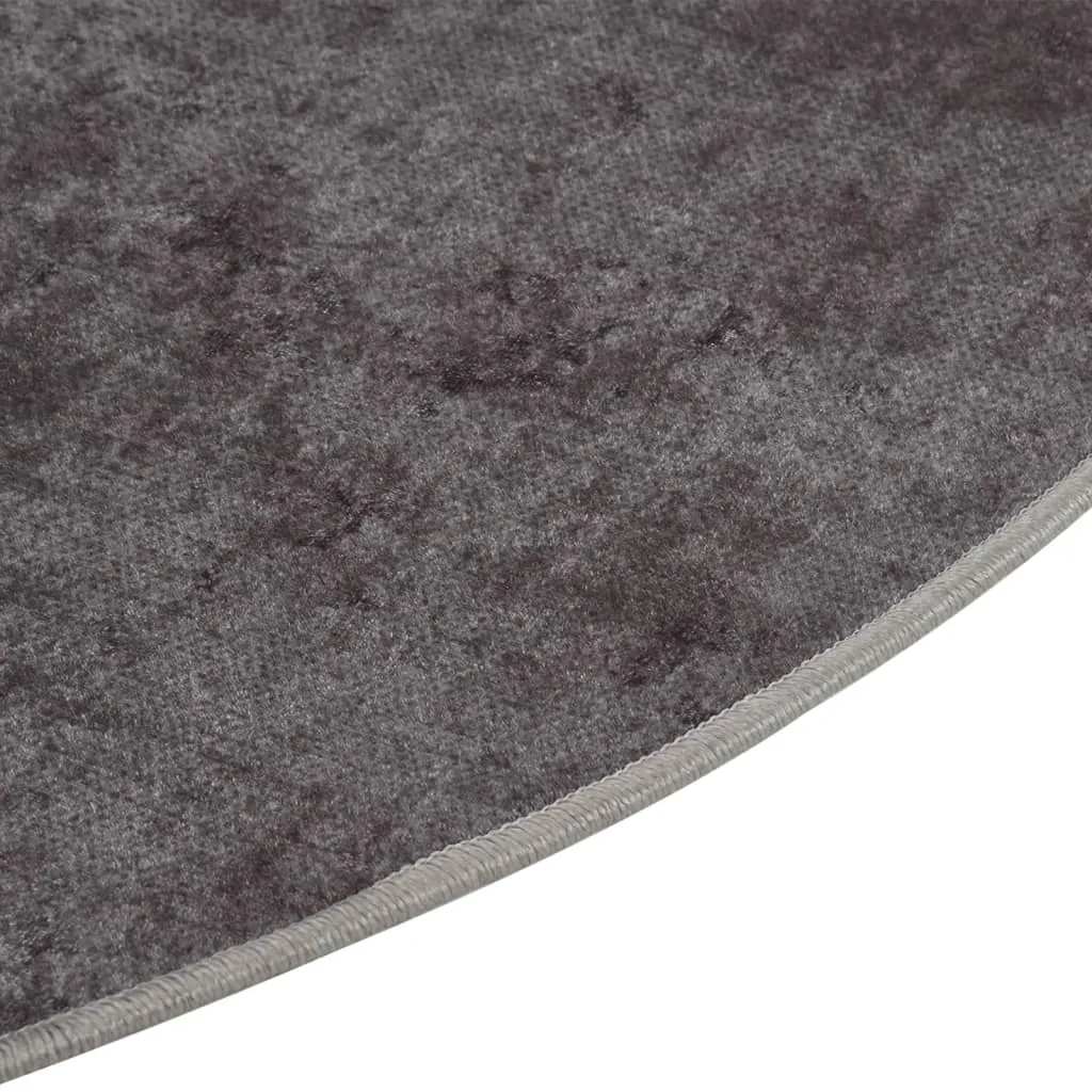 Rug Washable Grey Ø 200 cm Anti Slip