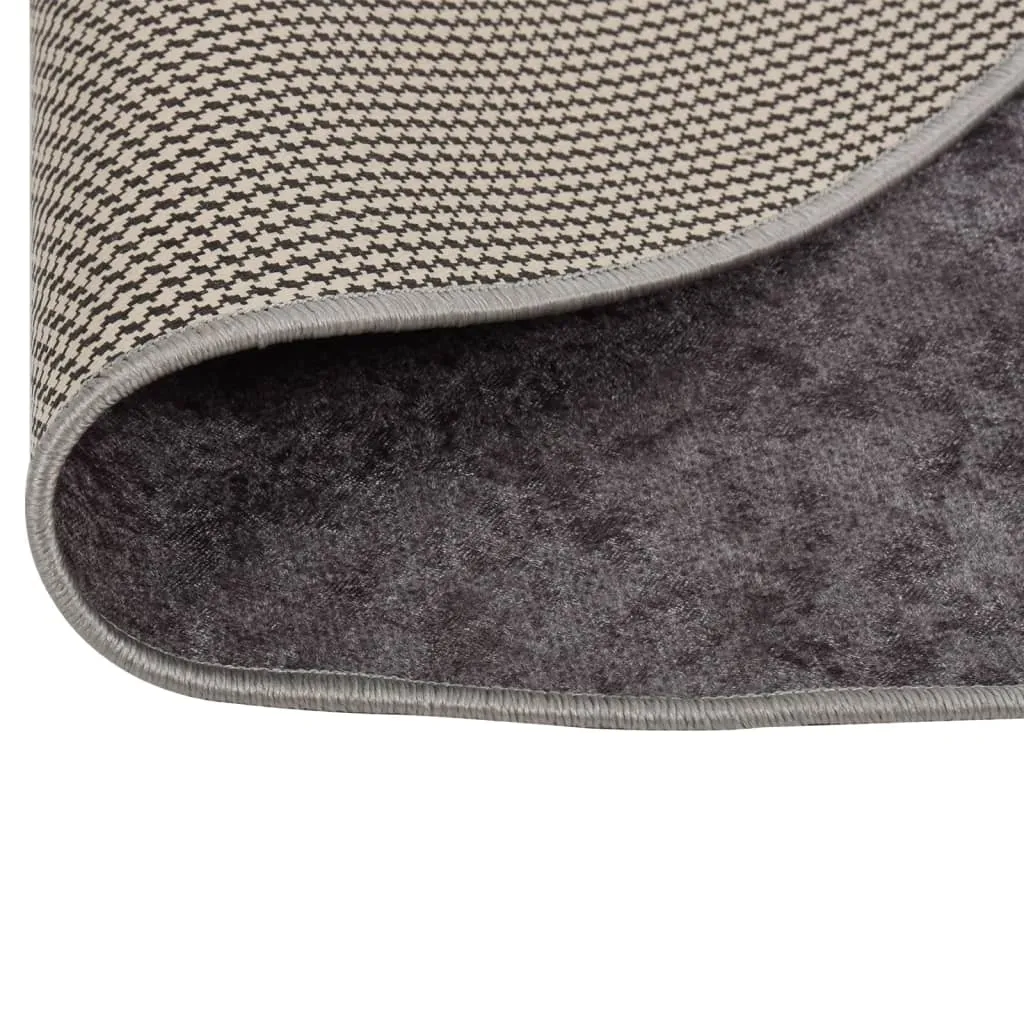 Rug Washable Grey Ø 200 cm Anti Slip