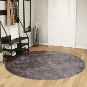 Rug Washable Grey Ø 200 cm Anti Slip