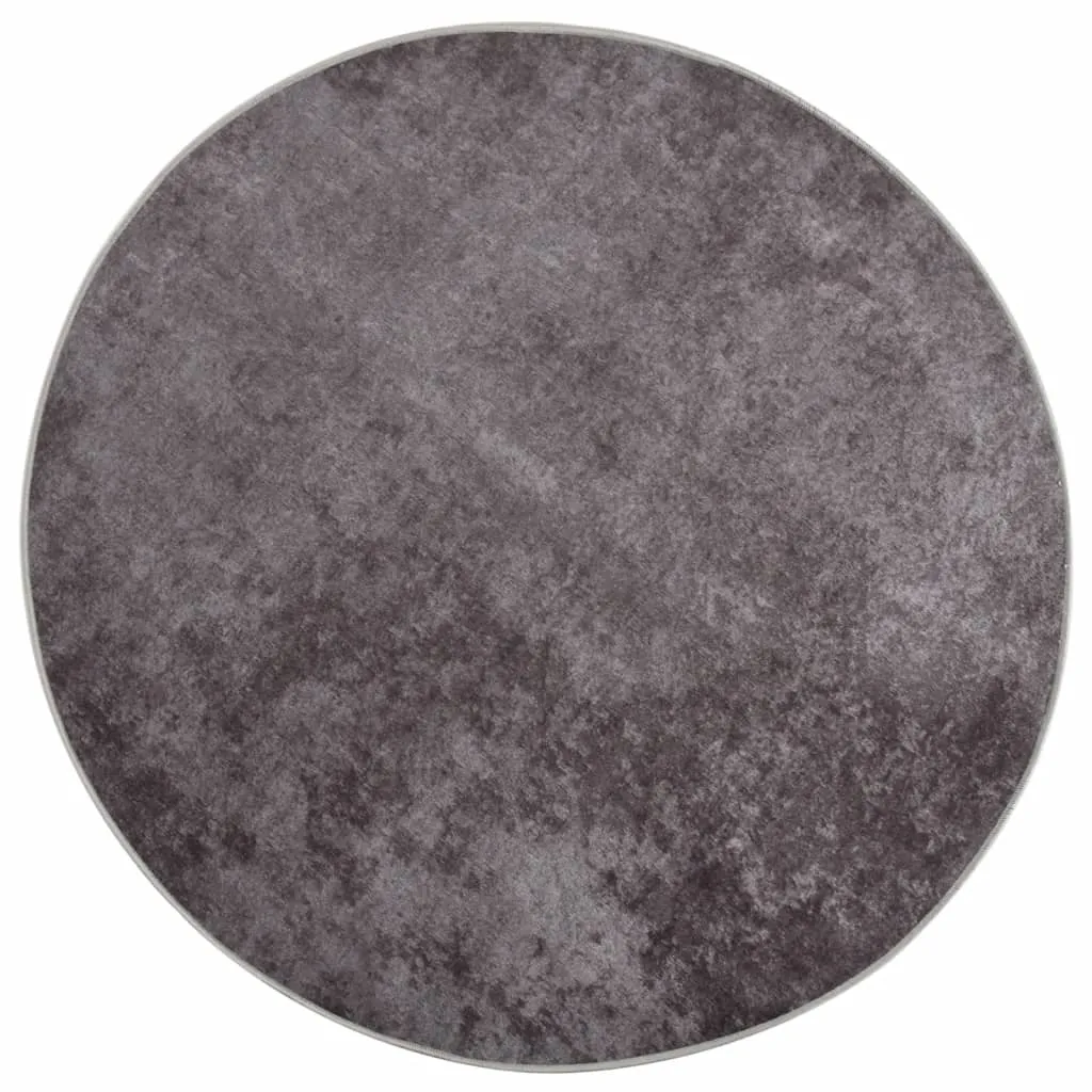 Rug Washable Grey Ø 200 cm Anti Slip