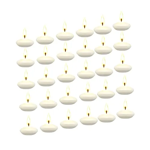 SAZ DEKOR 30Pcs Unscented Floating Candles Tealight Candles for Weddings Christmas