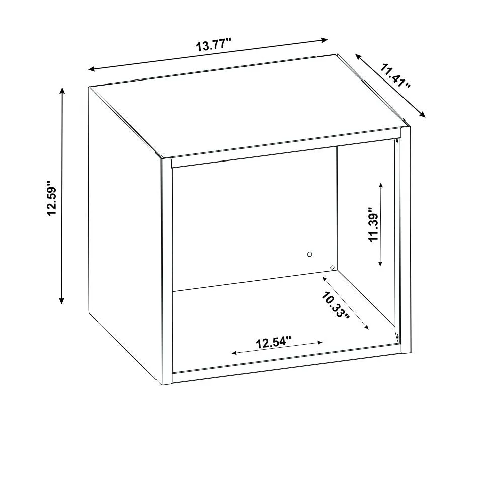 Smart 4-Piece 13.77" Floating Cabinet and Display Shelf in Black and Grey