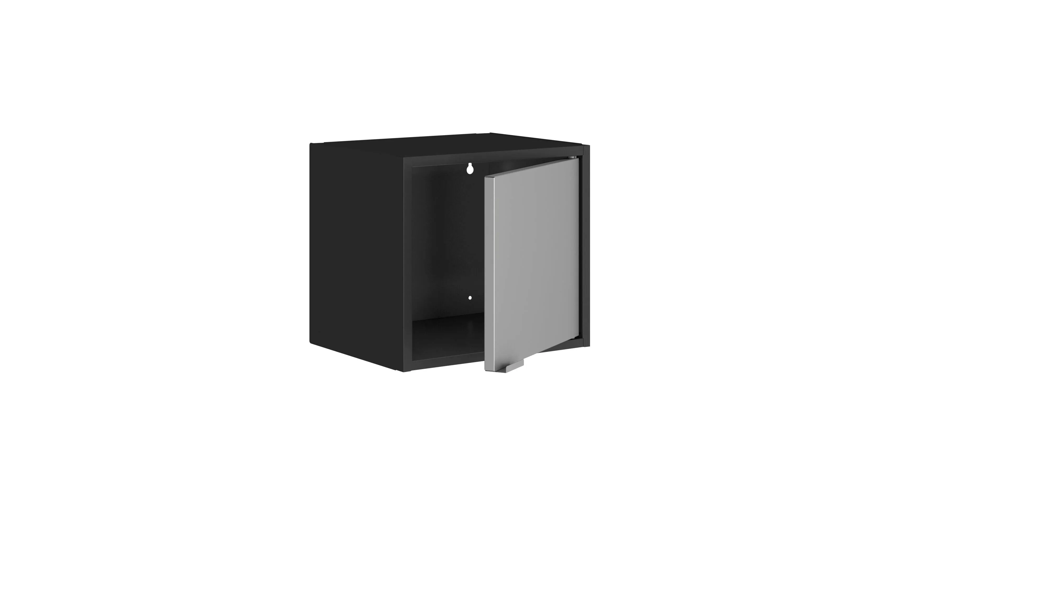 Smart 4-Piece 13.77" Floating Cabinet and Display Shelf in Black and Grey