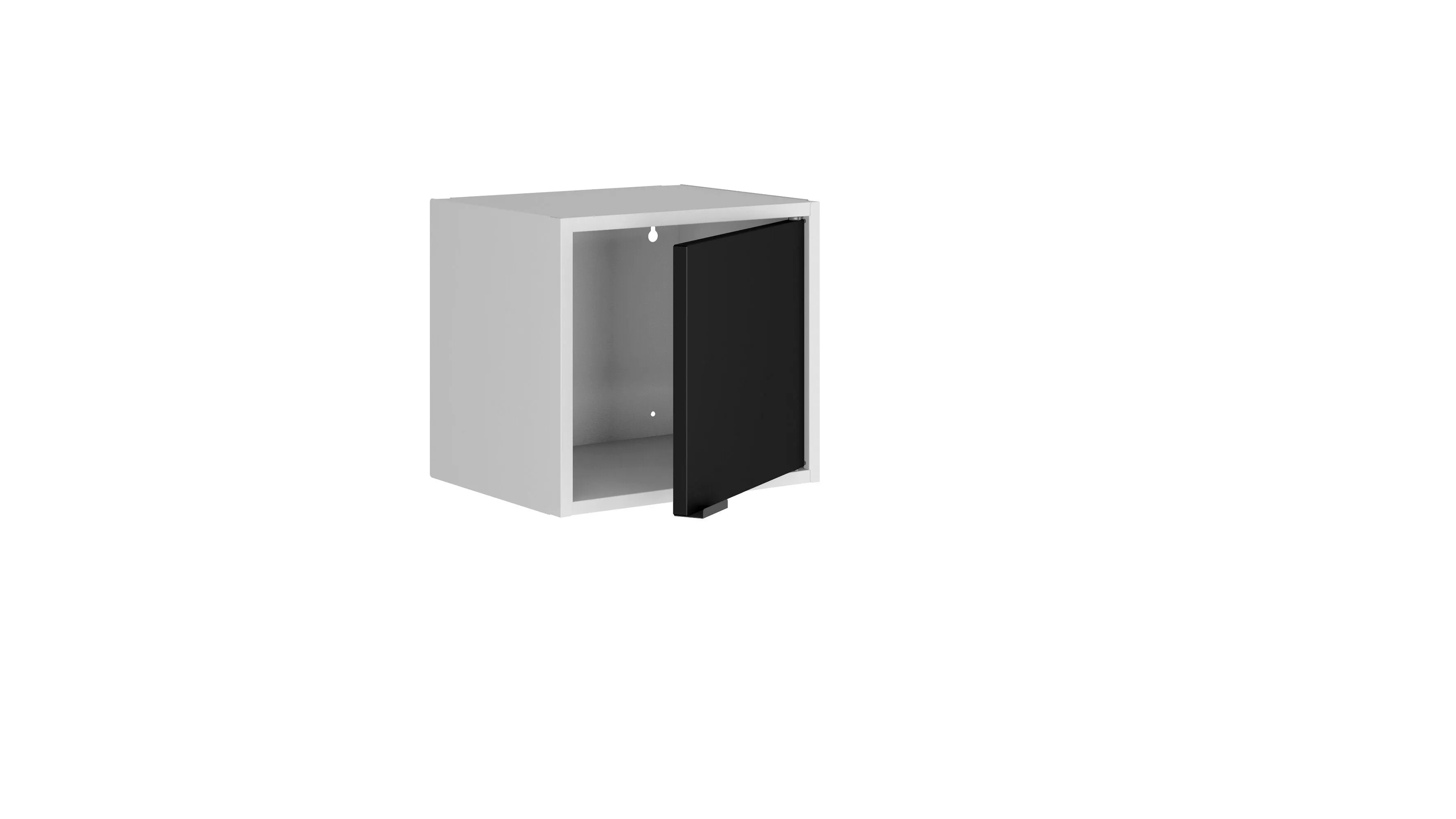 Smart Floating Cube Cabinet in White and Black
