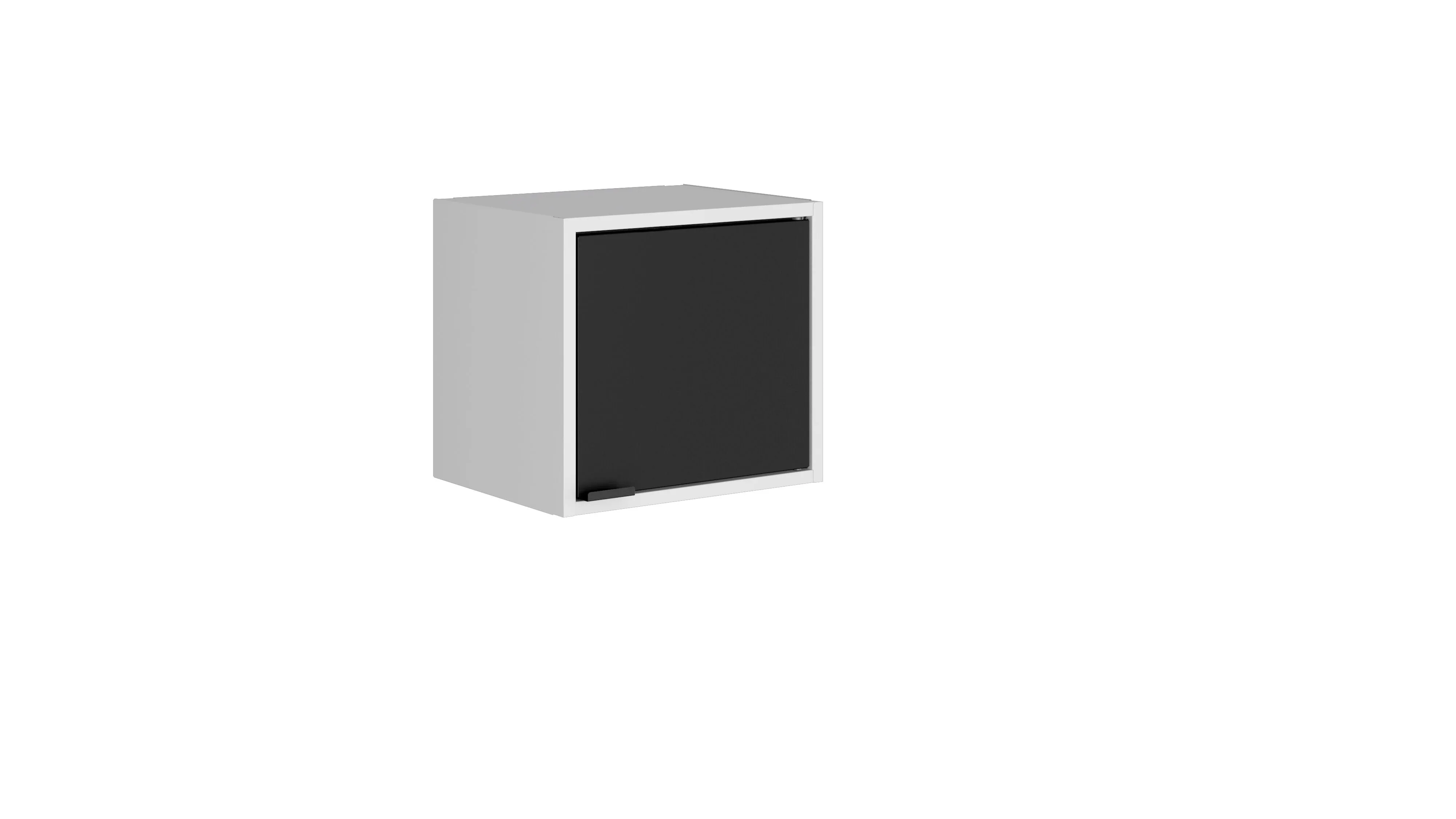 Smart Floating Cube Cabinet in White and Black