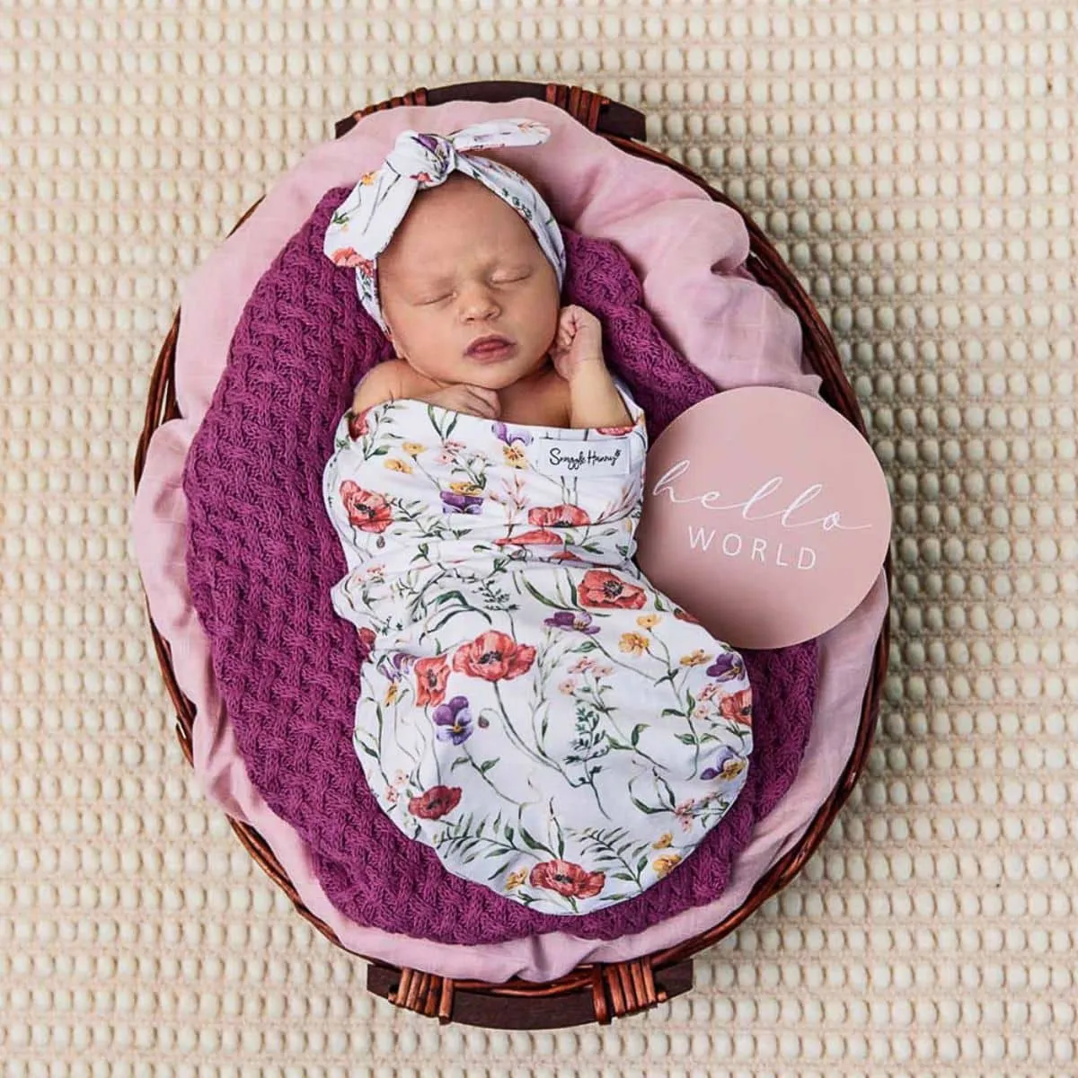 Snuggle Hunny Snuggle Swaddle Sack with Matching Headwear - Meadow Organic