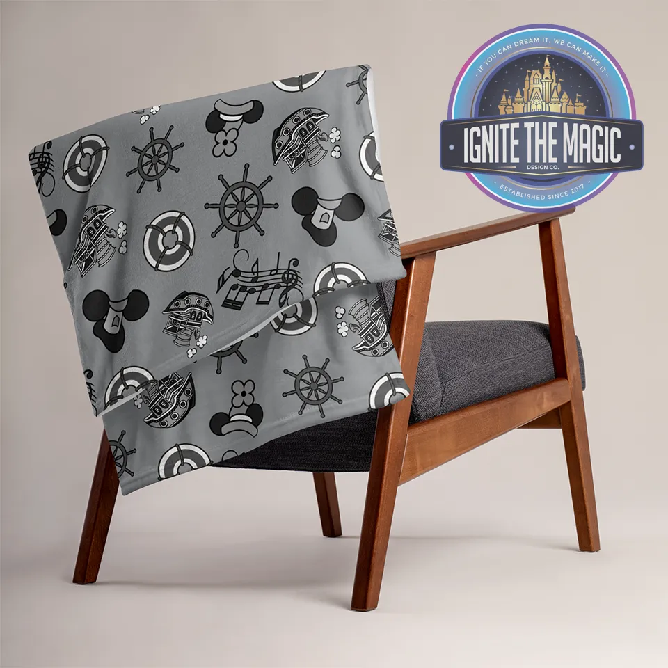 Steamboat Print Throw Blanket