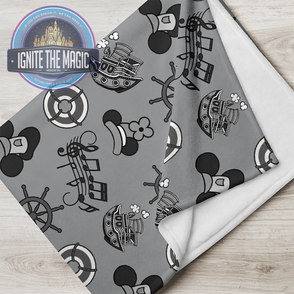 Steamboat Print Throw Blanket