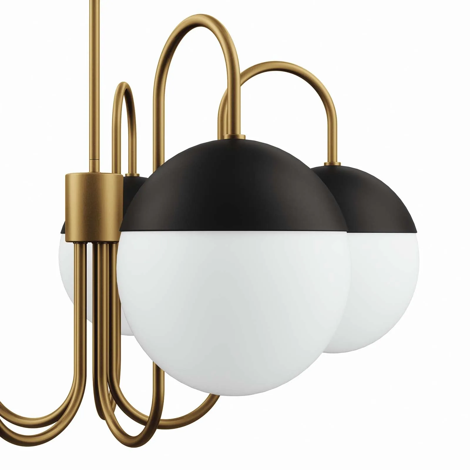 Stellar 5-Light Chandelier Opal Satin Brass EEI-5658-OPA-SBR