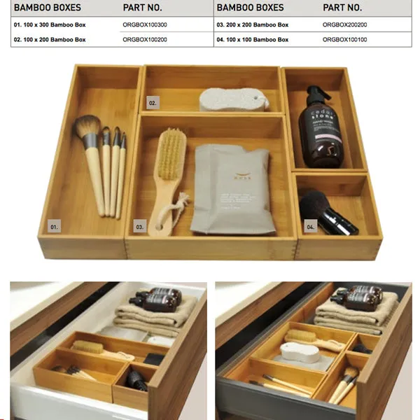 Timberline Modular Organiser System - Bamboo Box 200mm x 200mm